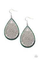 Fleur De Fantasy Green Earrings-Jewelry-Paparazzi Accessories-Ericka C Wise, $5 Jewelry Paparazzi accessories jewelry ericka champion wise elite consultant life of the party fashion fix lead and nickel free florida palm bay melbourne