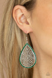 Fleur De Fantasy Green Earrings-Jewelry-Paparazzi Accessories-Ericka C Wise, $5 Jewelry Paparazzi accessories jewelry ericka champion wise elite consultant life of the party fashion fix lead and nickel free florida palm bay melbourne