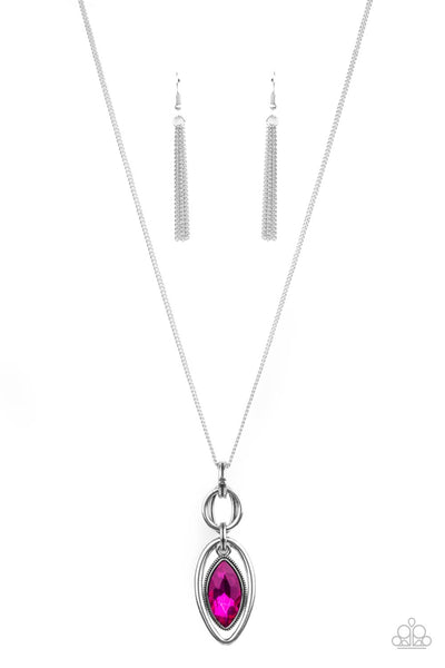 Glamorously Glaring Pink Necklace-Jewelry-Paparazzi Accessories-Ericka C Wise, $5 Jewelry Paparazzi accessories jewelry ericka champion wise elite consultant life of the party fashion fix lead and nickel free florida palm bay melbourne