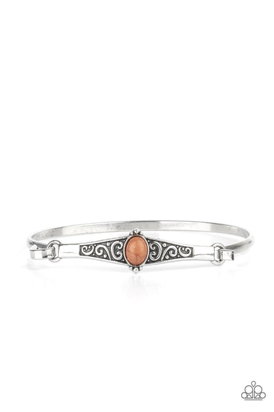 Stone Scrolls Brown Bracelet-Jewelry-Ericka C Wise, $5 Jewelry-Ericka C Wise, $5 Jewelry Paparazzi accessories jewelry ericka champion wise elite consultant life of the party fashion fix lead and nickel free florida palm bay melbourne