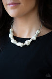 Stunningly Stone Age White Necklace-Jewelry-Paparazzi Accessories-Ericka C Wise, $5 Jewelry Paparazzi accessories jewelry ericka champion wise elite consultant life of the party fashion fix lead and nickel free florida palm bay melbourne