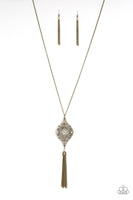 Totally Worth the Tassel Brass Necklace-Jewelry-Paparazzi Accessories-Ericka C Wise, $5 Jewelry Paparazzi accessories jewelry ericka champion wise elite consultant life of the party fashion fix lead and nickel free florida palm bay melbourne