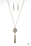 Totally Worth the Tassel Brass Necklace-Jewelry-Paparazzi Accessories-Ericka C Wise, $5 Jewelry Paparazzi accessories jewelry ericka champion wise elite consultant life of the party fashion fix lead and nickel free florida palm bay melbourne