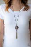 Totally Worth the Tassel Brass Necklace-Jewelry-Paparazzi Accessories-Ericka C Wise, $5 Jewelry Paparazzi accessories jewelry ericka champion wise elite consultant life of the party fashion fix lead and nickel free florida palm bay melbourne