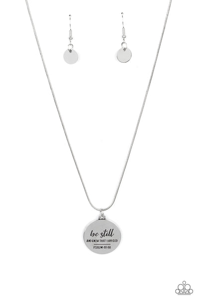 Be Still Silver Necklace-Jewelry-Paparazzi Accessories-Ericka C Wise, $5 Jewelry Paparazzi accessories jewelry ericka champion wise elite consultant life of the party fashion fix lead and nickel free florida palm bay melbourne