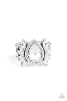 Regal Regalia White Ring-Jewelry-Paparazzi Accessories-Ericka C Wise, $5 Jewelry Paparazzi accessories jewelry ericka champion wise elite consultant life of the party fashion fix lead and nickel free florida palm bay melbourne