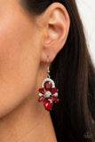 Stunning Starlet Red Earrings-Jewelry-Paparazzi Accessories-Ericka C Wise, $5 Jewelry Paparazzi accessories jewelry ericka champion wise elite consultant life of the party fashion fix lead and nickel free florida palm bay melbourne