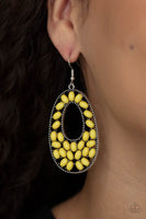 PRE-ORDER Beaded Shores Yellow Earrings-Jewelry-Paparazzi Accessories-Ericka C Wise, $5 Jewelry Paparazzi accessories jewelry ericka champion wise elite consultant life of the party fashion fix lead and nickel free florida palm bay melbourne