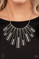 Fan-tastically Deco Black Necklace-Jewelry-Paparazzi Accessories-Ericka C Wise, $5 Jewelry Paparazzi accessories jewelry ericka champion wise elite consultant life of the party fashion fix lead and nickel free florida palm bay melbourne