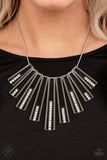 Fan-tastically Deco Black Necklace-Jewelry-Paparazzi Accessories-Ericka C Wise, $5 Jewelry Paparazzi accessories jewelry ericka champion wise elite consultant life of the party fashion fix lead and nickel free florida palm bay melbourne