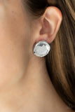 Double-Take Twinkle White Earrings-Jewelry-Paparazzi Accessories-Ericka C Wise, $5 Jewelry Paparazzi accessories jewelry ericka champion wise elite consultant life of the party fashion fix lead and nickel free florida palm bay melbourne
