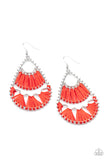 Samba Scene Red Earrings-Jewelry-Paparazzi Accessories-Ericka C Wise, $5 Jewelry Paparazzi accessories jewelry ericka champion wise elite consultant life of the party fashion fix lead and nickel free florida palm bay melbourne