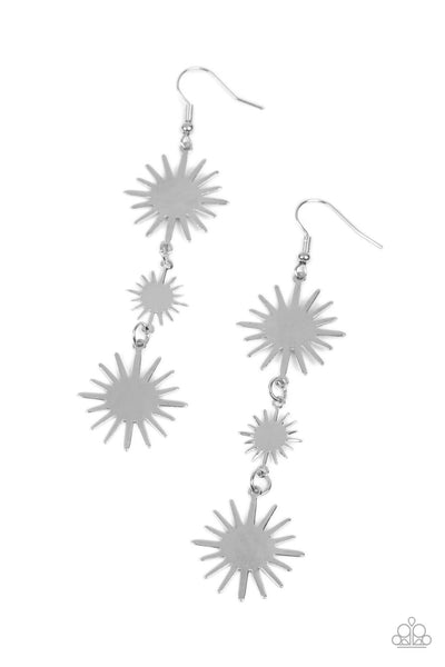 Solar Soul Silver Earrings-Jewelry-Paparazzi Accessories-Ericka C Wise, $5 Jewelry Paparazzi accessories jewelry ericka champion wise elite consultant life of the party fashion fix lead and nickel free florida palm bay melbourne
