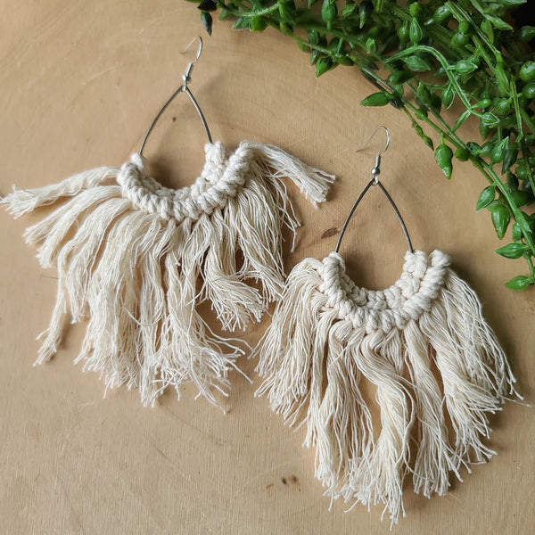 White macrame earrings online paparazzi