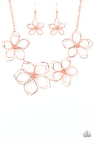 Flower Garden Fashionista Copper Necklace-Jewelry-Paparazzi Accessories-Ericka C Wise, $5 Jewelry Paparazzi accessories jewelry ericka champion wise elite consultant life of the party fashion fix lead and nickel free florida palm bay melbourne