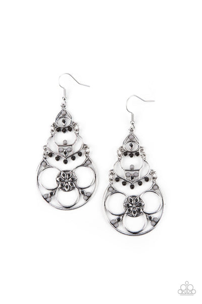 Garden Melody Black Earrings-Jewelry-Paparazzi Accessories-Ericka C Wise, $5 Jewelry Paparazzi accessories jewelry ericka champion wise elite consultant life of the party fashion fix lead and nickel free florida palm bay melbourne