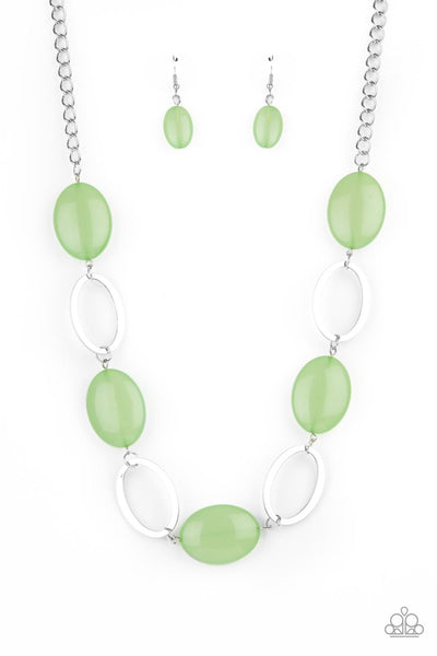 Beachside Boardwalk Green Necklace-Jewelry-Paparazzi Accessories-Ericka C Wise, $5 Jewelry Paparazzi accessories jewelry ericka champion wise elite consultant life of the party fashion fix lead and nickel free florida palm bay melbourne