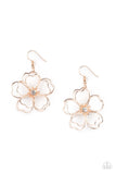 Petal Power Rose Gold Earrings-Jewelry-Paparazzi Accessories-Ericka C Wise, $5 Jewelry Paparazzi accessories jewelry ericka champion wise elite consultant life of the party fashion fix lead and nickel free florida palm bay melbourne