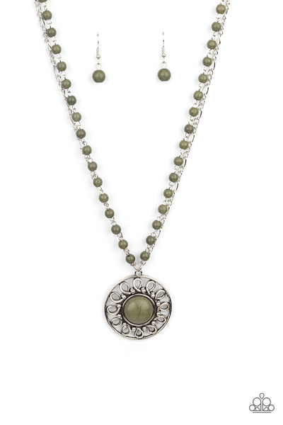 Sahara Suburbs Green Necklace-Jewelry-Ericka C Wise, $5 Jewelry -Ericka C Wise, $5 Jewelry Paparazzi accessories jewelry ericka champion wise elite consultant life of the party fashion fix lead and nickel free florida palm bay melbourne
