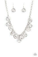 Spot On Sparkle White Necklace-Jewelry-Paparazzi Accessories-Ericka C Wise, $5 Jewelry Paparazzi accessories jewelry ericka champion wise elite consultant life of the party fashion fix lead and nickel free florida palm bay melbourne
