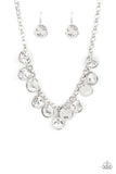 Spot On Sparkle White Necklace-Jewelry-Paparazzi Accessories-Ericka C Wise, $5 Jewelry Paparazzi accessories jewelry ericka champion wise elite consultant life of the party fashion fix lead and nickel free florida palm bay melbourne
