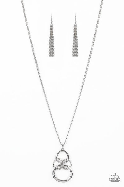 Courageous Contour Silver Necklace- Paparazzi Accessories-Jewelry-Paparazzi Accessories-Ericka C Wise, $5 Jewelry Paparazzi accessories jewelry ericka champion wise elite consultant life of the party fashion fix lead and nickel free florida palm bay melbourne