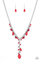 Crystal Couture Red Necklace-Jewelry-Paparazzi Accessories-Ericka C Wise, $5 Jewelry Paparazzi accessories jewelry ericka champion wise elite consultant life of the party fashion fix lead and nickel free florida palm bay melbourne