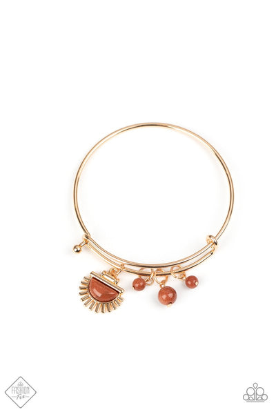 Mind, Body, and SOL Gold Bracelet-Jewelry-Paparazzi Accessories-Ericka C Wise, $5 Jewelry Paparazzi accessories jewelry ericka champion wise elite consultant life of the party fashion fix lead and nickel free florida palm bay melbourne