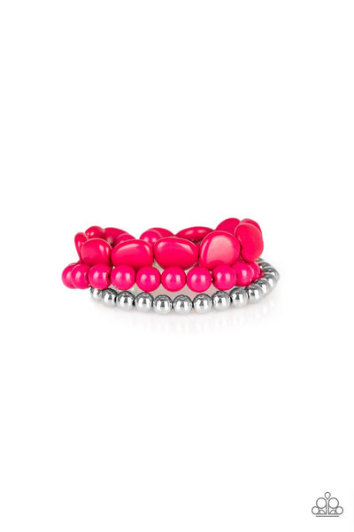 Color Venture Pink Bracelet-Jewelry-Paparazzi Accessories-Ericka C Wise, $5 Jewelry Paparazzi accessories jewelry ericka champion wise elite consultant life of the party fashion fix lead and nickel free florida palm bay melbourne