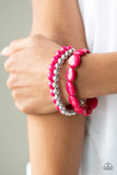 Color Venture Pink Bracelet-Jewelry-Paparazzi Accessories-Ericka C Wise, $5 Jewelry Paparazzi accessories jewelry ericka champion wise elite consultant life of the party fashion fix lead and nickel free florida palm bay melbourne