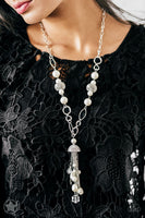 Designated Diva White Necklace-Jewelry-Paparazzi Accessories-Ericka C Wise, $5 Jewelry Paparazzi accessories jewelry ericka champion wise elite consultant life of the party fashion fix lead and nickel free florida palm bay melbourne