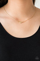 In-Flight Fashion Gold Necklace-Jewelry-Paparazzi Accessories-Ericka C Wise, $5 Jewelry Paparazzi accessories jewelry ericka champion wise elite consultant life of the party fashion fix lead and nickel free florida palm bay melbourne