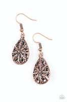 Western Wisteria Copper Earrings-Jewelry-Paparazzi Accessories-Ericka C Wise, $5 Jewelry Paparazzi accessories jewelry ericka champion wise elite consultant life of the party fashion fix lead and nickel free florida palm bay melbourne