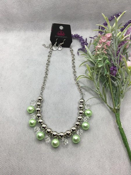 Vintage Green Pearl Neccklace-Jewelry-Paparazzi Accessories-Ericka C Wise, $5 Jewelry Paparazzi accessories jewelry ericka champion wise elite consultant life of the party fashion fix lead and nickel free florida palm bay melbourne