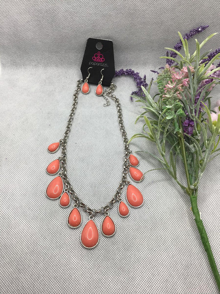 Vintage Peach Necklace-Jewelry-Paparazzi Accessories-Ericka C Wise, $5 Jewelry Paparazzi accessories jewelry ericka champion wise elite consultant life of the party fashion fix lead and nickel free florida palm bay melbourne
