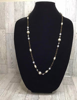 Vintage Brass Pearl Necklace-Jewelry-Paparazzi Accessories-Ericka C Wise, $5 Jewelry Paparazzi accessories jewelry ericka champion wise elite consultant life of the party fashion fix lead and nickel free florida palm bay melbourne