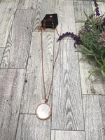 Vintage Rose Gold Shell Necklace-Jewelry-Paparazzi Accessories-Ericka C Wise, $5 Jewelry Paparazzi accessories jewelry ericka champion wise elite consultant life of the party fashion fix lead and nickel free florida palm bay melbourne
