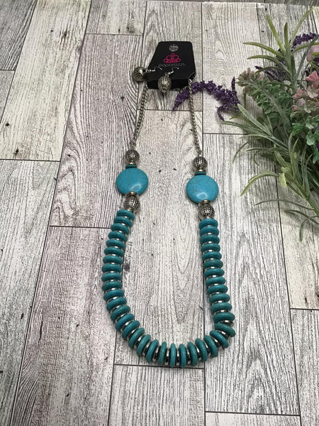 Vintage Silver and Turquoise Necklace-Jewelry-Paparazzi Accessories-Ericka C Wise, $5 Jewelry Paparazzi accessories jewelry ericka champion wise elite consultant life of the party fashion fix lead and nickel free florida palm bay melbourne