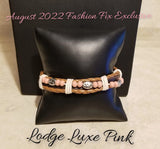 Lodge Luxe Pink Bracelet-Jewelry-Paparazzi Accessories-Ericka C Wise, $5 Jewelry Paparazzi accessories jewelry ericka champion wise elite consultant life of the party fashion fix lead and nickel free florida palm bay melbourne