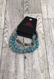 Globetrotter Glam Blue Bracelet-Jewelry-Paparazzi Accessories-Ericka C Wise, $5 Jewelry Paparazzi accessories jewelry ericka champion wise elite consultant life of the party fashion fix lead and nickel free florida palm bay melbourne