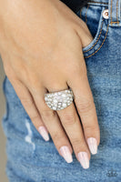 Gatsby Girl White Ring-Jewelry-Paparazzi Accessories-Ericka C Wise, $5 Jewelry Paparazzi accessories jewelry ericka champion wise elite consultant life of the party fashion fix lead and nickel free florida palm bay melbourne