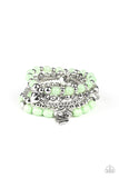 No Charm Done Green Bracelet-Jewelry-Paparazzi Accessories-Ericka C Wise, $5 Jewelry Paparazzi accessories jewelry ericka champion wise elite consultant life of the party fashion fix lead and nickel free florida palm bay melbourne
