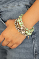 No Charm Done Green Bracelet-Jewelry-Paparazzi Accessories-Ericka C Wise, $5 Jewelry Paparazzi accessories jewelry ericka champion wise elite consultant life of the party fashion fix lead and nickel free florida palm bay melbourne