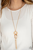 Orbiting Splendor Gold Necklace-Jewelry-Paparazzi Accessories-Ericka C Wise, $5 Jewelry Paparazzi accessories jewelry ericka champion wise elite consultant life of the party fashion fix lead and nickel free florida palm bay melbourne