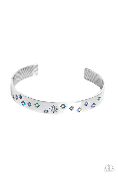 Starburst Shimmer Blue Bracelet-Jewelry-Paparazzi Accessories-Ericka C Wise, $5 Jewelry Paparazzi accessories jewelry ericka champion wise elite consultant life of the party fashion fix lead and nickel free florida palm bay melbourne