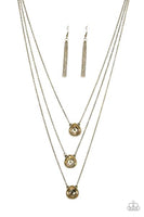 Once in a Millionaire Brass Necklace-Jewelry-Paparazzi Accessories-Ericka C Wise, $5 Jewelry Paparazzi accessories jewelry ericka champion wise elite consultant life of the party fashion fix lead and nickel free florida palm bay melbourne