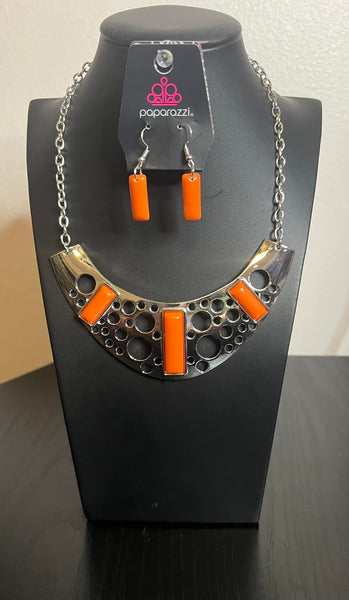 Real Zeal Orange Necklace-Jewelry-Paparazzi Accessories-Ericka C Wise, $5 Jewelry Paparazzi accessories jewelry ericka champion wise elite consultant life of the party fashion fix lead and nickel free florida palm bay melbourne