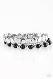 Girly Girl Glamour Black Stretch Bracelets-Jewelry-Paparazzi Accessories-Ericka C Wise, $5 Jewelry Paparazzi accessories jewelry ericka champion wise elite consultant life of the party fashion fix lead and nickel free florida palm bay melbourne