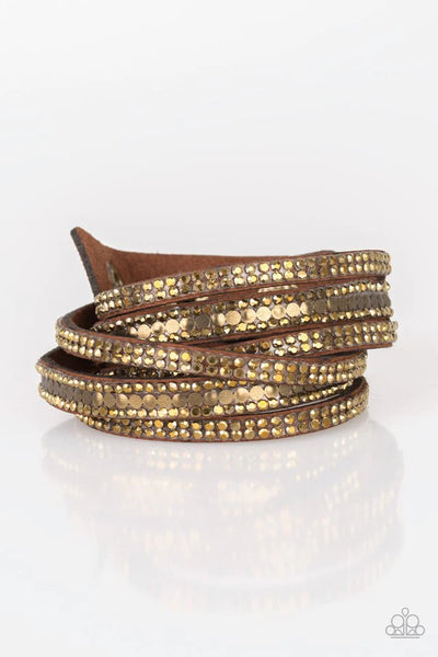Rock Star Attitude Brass Bracelet-Jewelry-Paparazzi Accessories-Ericka C Wise, $5 Jewelry Paparazzi accessories jewelry ericka champion wise elite consultant life of the party fashion fix lead and nickel free florida palm bay melbourne