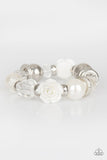 Here I Am White Bracelet-Jewelry-Paparazzi Accessories-Ericka C Wise, $5 Jewelry Paparazzi accessories jewelry ericka champion wise elite consultant life of the party fashion fix lead and nickel free florida palm bay melbourne